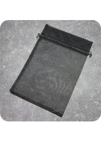 1 Pack - Organza bags with satin ribbon-drawstring black | 200 x 300 mm