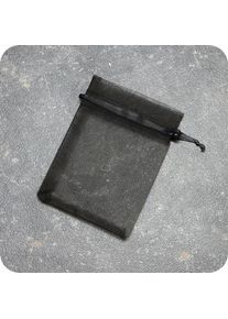 1 Pack - Organza bags with satin ribbon-drawstring black | 100 x 120 mm
