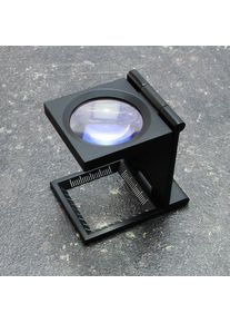 Opvouwbaar vergrootglas/precisieloep/metalen dradenteller zonder vervorming, 6 x vergrotend, metaal, zwart