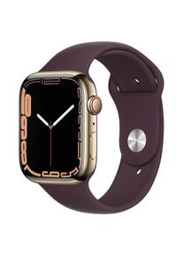 Apple *DEMO* Watch Series 7 GPS + Cellular 45mm Gold Stainless Steel Case with Dark Cherry Sport Band