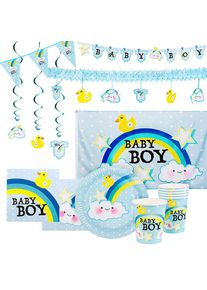 maskworld Baby party decoration set boy 31 pieces for 6 persons