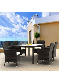 Casaria® Salotto da giardino Bali 13 pezzi marrone polyrattan