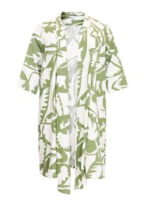 Yoek Dames Gebreid vest 'Savina' kaki / wit S-M