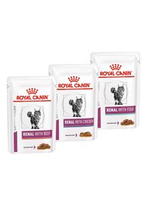 Royal Canin RENAL Feine St&uuml;ckchen in Sosse Mixpaket 48x85g
