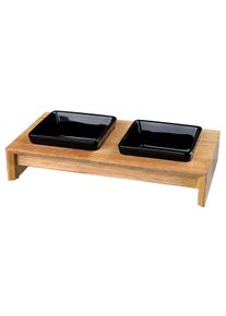 Trixie Napf-Set Keramik/Holz 2 x 0,2 l