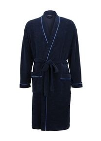 Schiesser Bademantel 'Roger Moore' Herren navy / hellblau Größe M