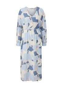 comma, comma casual identity Dames Jurk beige / crème / smoky blue / lichtblauw 34
