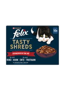 60x80g FELIX Tasty Shreds Geschmacksvielfalt vom Land