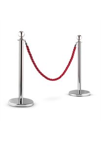 ONECONCEPT Silver Gate, ezüst/piros, kordonoszlop rendszer, két elválasztó oszlop és egy kötél