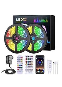 led smart strip lights 20m rgb music sync 12v wasserdichter led-streifen 2835 smd farbwechsel led-licht mit bluetooth controller adapter für schlafzimmer home