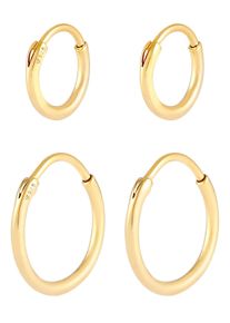 Kuzzoi Creolen-Set »Duo Basic, 0307113120, 0307823120«, (Set, 4 Tlg.) gelb, Schlichte Creolen Ohrringe - dezentes Design für jedes Outfit