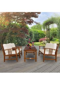 Casaria® Salottino da giardino Atlas lounge legno acacia