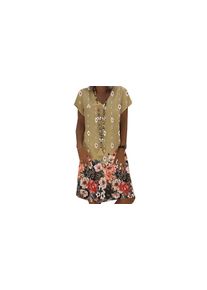 Floral Print Casual Summer V-Neck Dress - 3 Colours & 6 Sizes