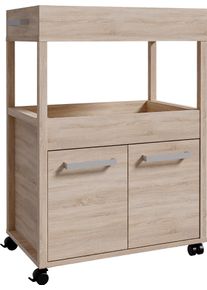 FORTE Barschrank, Höhe Ca. 88,5 Cm braun, Größe B/H/T: 60 cm x 88,5 cm x 40 cm B/H/T: 60 cm x 88,5 cm x 40 cm , moderner Barschrank auf Rollen