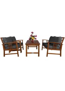 Casaria® Salottino Atlas lounge legno acacia - cuscini antracite