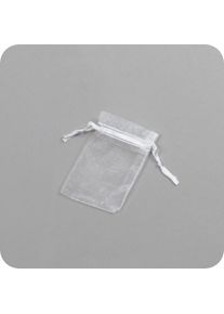 1 Pack - Organza bags with satin ribbon-drawstring white | 50 x 70 mm