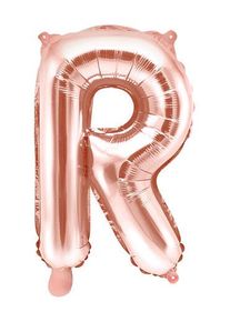 partydeco Foil balloon R rose gold 35cm
