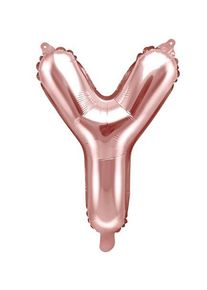 partydeco Foil balloon Y rose gold 35cm