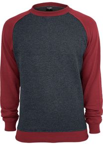 Urban Classics 2-Tone Raglan Crewneck Sweat-Shirt charcoal/rot