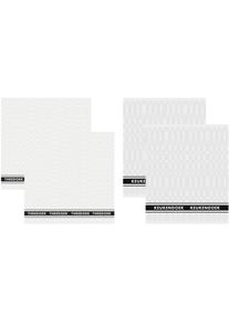 Ddddd Geschirrtuch »Pelle«, (Set, 4 Tlg., Combi-Set: Bestehend Aus 2x Küchentuch + 2x Geschirrtuch) schwarz-weiß 4 tlg. 100 % Baumwolle,...