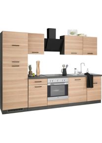 Wiho-Küchen Wiho Küchen Küchenzeile »Esbo«, Mit E-Geräten, Breite 280 Cm beige, Größe B: 280 cm B: 280 cm made_in_germany, Pflegeleichte Oberfläche