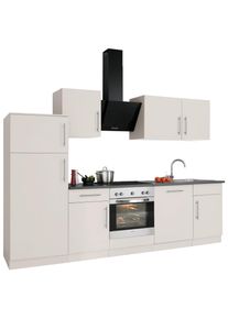 Wiho-Küchen Wiho Küchen Küchenzeile »Cali«, Mit E-Geräten, Breite 280 Cm beige, Größe B: 280 cm B: 280 cm made_in_germany, Mit 28 mm starker Arbeitsplatte