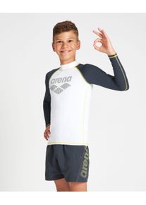 arena Boys swimwear - Boys' Long Sleeve Rash Vest All Swimwear in White Ash Grey