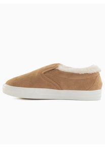 Minnetonka Dames Slip-on 'Wilder' crème / lichtbruin 36