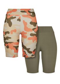 Urban Classics Dames Broek beige / olijfgroen / oranje 40