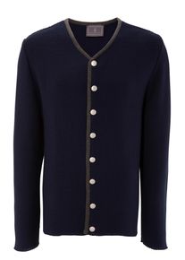 Turi Landhaus Trachtenstrickjacke Im Traditionellem Linksstrick blau, Größe 48, Traditioneller Linksstrick