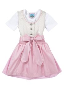 Turi Landhaus Dirndl, (3 Tlg.) Mit Bequemen Jerseyshirt beige, Größe 68 - N-Gr, Glänzende Optik