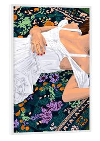 Poster with white frame "Marokkanischer Teppich" artboxONE Framed Poster