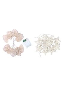 20 LED White Rattan Fairy Lights - 2 Designs