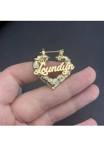 Custom 30mm Name Heart Bamboo Earrings Personalized Letter Name Twist Hoop Earrings For Girls Kids Baby Girls Child Anti-allergy