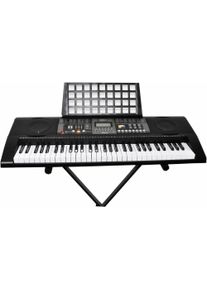 Clifton Keyboard »61-Tasten Keyboard Mit Lc-Display«, (Set), Mit Ständer silberfarben, Keyboard-Set mit vielen Funktionen