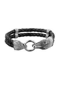 Kuzzoi Heren Armband 'Krokodil' zwart / zilver 19
