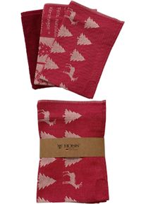 Ross Geschirrtuch »Weihnachten 2022«, (Set, 3 Tlg., 2x Geschirrtücher 50X70Cm + 1x Küchenfrottiertuch 50X50Cm), Made In Germany rot 3 tlg. 100 %...
