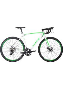 KS-Cycling Ks Cycling Rennrad »Xceed«, 14 Gang, Shimano, Tourney Schaltwerk, Kettenschaltung grün, Größe 58 cm - 28 Zoll (71,12 cm), Aluminium-Ahead-Vorbau