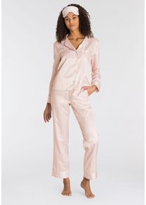 Calvin Klein Pyjama, (3 Tlg.), Im Geschenkset rosa, Größe S, Gestreiftes Pyjamaset mit passender Schlafmaske