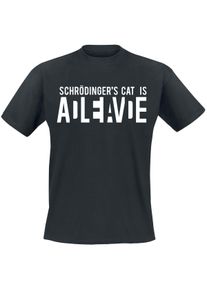 Tierisch - Fun T-shirt - Schrödinger's Cat Is Alive - S tot 5XL - voor Mannen - zwart