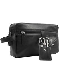 Pfeilring Maniküre-Kosmetik-Etui »2In1 Maniküre-Etui«, Inklusive Kulturtasche schwarz, Kulturtasche inkl. Maniküre-Etui aus edlem Rindleder