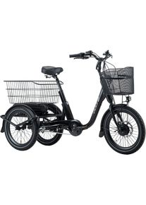 Adore E-Bike » Swing«, 3 Gang, Shimano, Nexus, Frontmotor 250 W schwarz, Größe 46 cm - 20 Zoll (50,80 cm), Aluminium-Rahmen