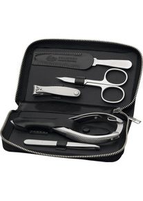 ERBE® Erbe Maniküre-Etui »Reißverschlussetui Aus Echtem Schieferstein Und Leder«, (5 Tlg.), Bestückt Mit Solinger Premium Stahlwaren In Edelstahl grau,...