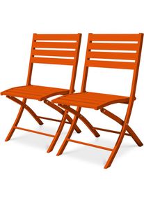 Citygarden - marius - Lot de 2 chaises de jardin en aluminium orange - city garden - Orange