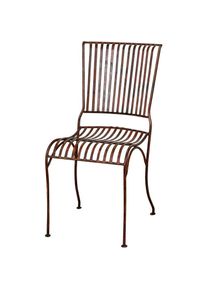 Biscottini Chaise en fer forgé 85x40x50 cm Chaises style anciennes et vintage Chaises de jardin et terrasse Chaise d'extérieur d'intérieur - crème antique