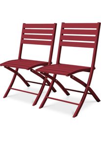 Citygarden - marius - Lot de 2 chaises de jardin en aluminium rouge carmin - city garden - Rouge carmin