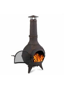 Blumfeldt Augustus - Cheminée d'extérieur brasero mexicain grill barbecue pour jardin terrasse (hauteur 1m20- style rétro antique, tisonnier inclus)
