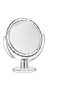 Miroir de maquillage grossissant à poser miroir rond pivotant sur pied HxlxP: 23 x 19 x 10 cm, transparent - Relaxdays