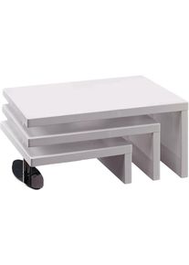 HABITAT ET JARDIN - Table basse design Elysa - 80 x 59 x 37,5 cm - Blanc laqué - Blanc.