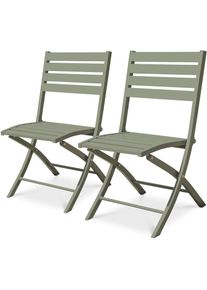 Citygarden - marius - Lot de 2 chaises de jardin en aluminium vert kaki - city garden - Kaki
